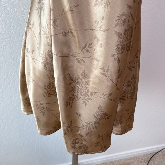 Vintage Y2K Victorias Secret Satin Floral Mini Slip Dress Lace Trim Small - Picture 3 of 16